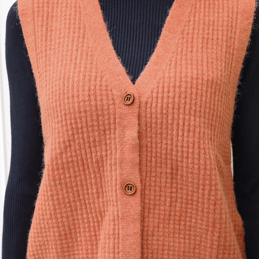 ニット・セーター | ジレ 開襟セーター ニットトップス おしゃれ Vネック 秋冬 ノースリーブ ニットベスト 袖なし 重ね着 レディース