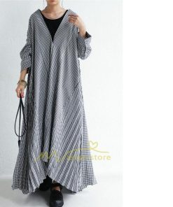 マキシ | ワンピース レディース ワンピ おしゃれ きれいめ 40代 50代 ロング丈 着痩せ 長袖 ゆったり 体型カバー カジュアル 20代30代 送料無料 カーディガン チェック柄