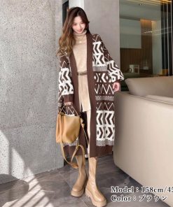カーディガン | ニットロングカーディガンレディース韓国冬