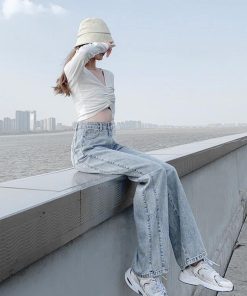 デニム | ストレートデニムパンツ ハイウエスト美脚