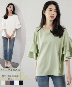 シャツ・ブラウス | ブラウス レディース  6色 きれいめ 40代 春秋 上品 無地 ブラウス 半袖 ゆったり オシャレ 韓国風 通勤 30代 50代 大人 カジュアル お出かけ 着痩せ 夏物