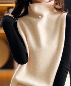 ニット・セーター | ニットベスト ハイネック ニットチョッキ