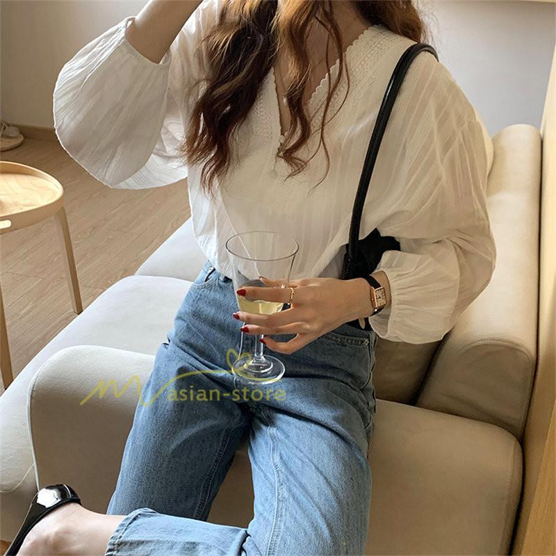 シャツ・ブラウス | カットソー 長袖 Tシャツ レディース おしゃれ 韓国ファッション トップス 上品 30代 40代 カジュアル 春夏 エレガント お出かけ ブラウス 着痩せ 上品 通勤通学