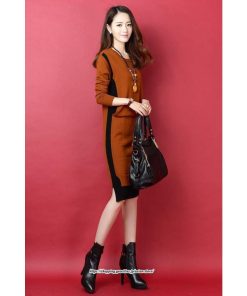 マキシ | ニットワンピース レディース 30代 40代 50代 秋冬 膝丈 切り替え きれいめ 厚手 上品 オシャレ 通勤 着痩せ 体型カバー 長袖 マキシワンピース 大きいサイズ