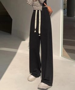 ワイドパンツ | ワッフル調ストレートパンツ レディース夏