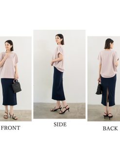 ロングスカート | バックスリット ニットスカート 無地