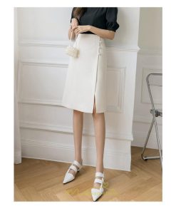 スカート | 膝丈 ひざ丈 Aラインスリット レディース 夏 おしゃれ 夏大人カジュアル 脚長 着痩せ ハイウエスト 上品 春夏秋冬 セクシー