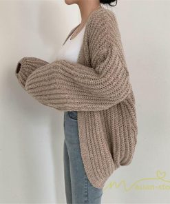 カーディガン | ニット2022秋冬 レディース 羽織り アウター パフスリーブ 長袖 セーター ニット 大人 通学通勤 20代50代 無地 トップス