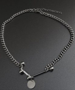 ネックレス | 首飾り ストリート チェーンチョーカー アクセサリー ショート ダンベル シルバー レディース ペンダント