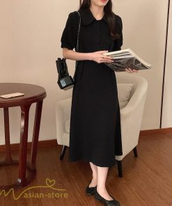 マキシ | ワンピース レディース 半袖 シャツワンピース ロングワンピース 無地 半袖ワンピース シンプル 春 夏 秋 グレー かわいい ブラック フリーサイズ 2色