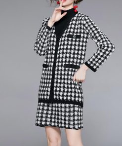 セットアップ | 千鳥柄 ニットレディース