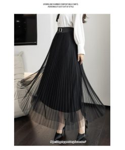 スカート | レディース 春秋 チュール美脚 プリーツロングAライン 体型カバー ボトムス おしゃれ 大人 通勤 お出かけ オシャレ