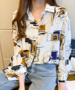 シャツ・ブラウス | ブラウス レディース 長袖 韓国風 柄シャツ