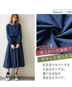 マキシ | ワンピース 秋 レディース 綿麻ワンピース ロングワンピース ウエストリボン付き 縛る 着痩せ Aラインワンピース 30代40代50代 長袖ワンピース 大人 可愛い 無地