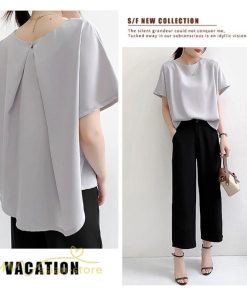 シャツ・ブラウス | トップス シャツ レディース 無地 ファッション カジュアル エレガント 優雅 通勤 OL 上品 オシャレ トップス 女の子 可愛い 体型カバー 夏 5色 着痩せ