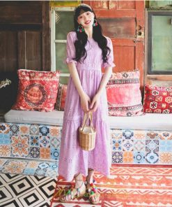 マキシ | ワンピース 夏 レース 半袖 ロングワンピ ワンピ ロング丈ワンピース ロングワンピース 無地 可愛い ナチュラル きれいめ 外出 大人 お出かけ かわいい 着痩せ