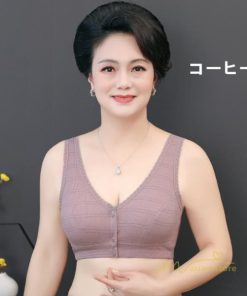トップス | ブラジャー 前開き フロントボタン ノンワイヤー ノンワイヤーブ ナイトブラ ソフトブラ レディース インナー 無地 肌着 ギフト 下着 着脱簡単 母親 婦人