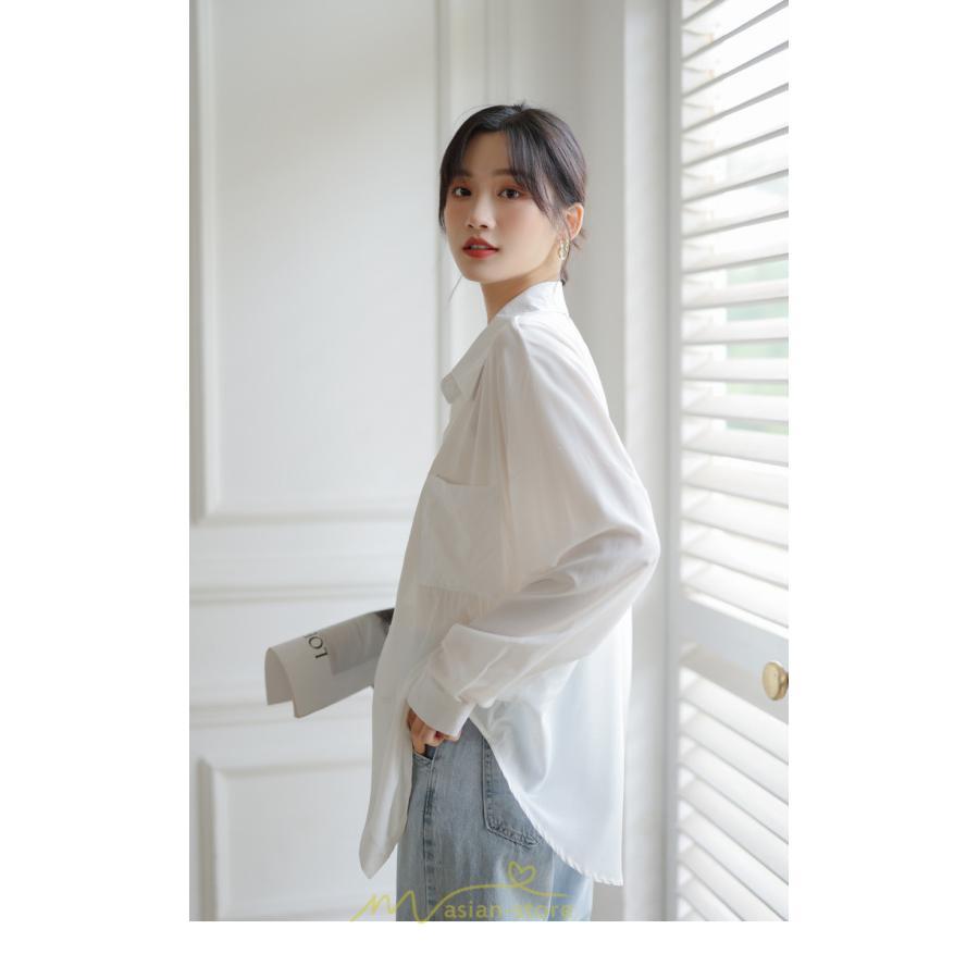 シャツ・ブラウス | ブラウス トップス 長袖 Vネック ボタン 無地 上品 通勤 レディース 秋 20代 30代 40代 OL ママ 母 フェミニン デート お出かけ 通勤 リクルート お仕事