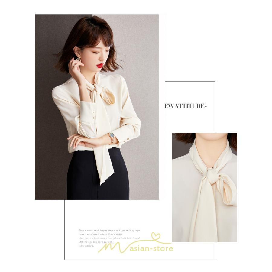 シャツ・ブラウス | ブラウス シャツ 秋 秋服 レディース リボン 春 秋 新作 シフォン 長袖 ゆったり 可愛い お出かけ カジュアル キレイめ エレガント おしゃれ 通勤