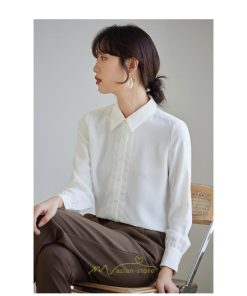 シャツ・ブラウス | ブラウス レディース 長袖 50代 白 シャツ ゆったり トップス きれいめ フォーマル 上品 フェミニン 青 高品質 40代 OL 通勤 フォーマル 20代 30代