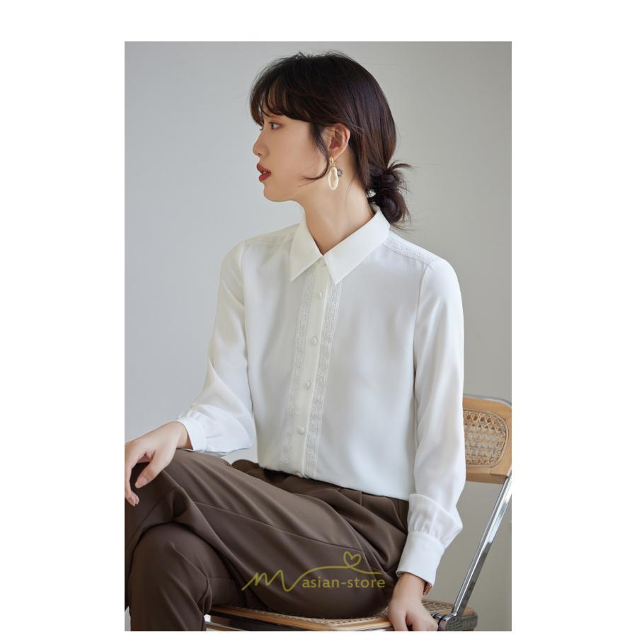 シャツ・ブラウス | ブラウス レディース 長袖 50代 白 シャツ ゆったり トップス きれいめ フォーマル 上品 フェミニン 青 高品質 40代 OL 通勤 フォーマル 20代 30代