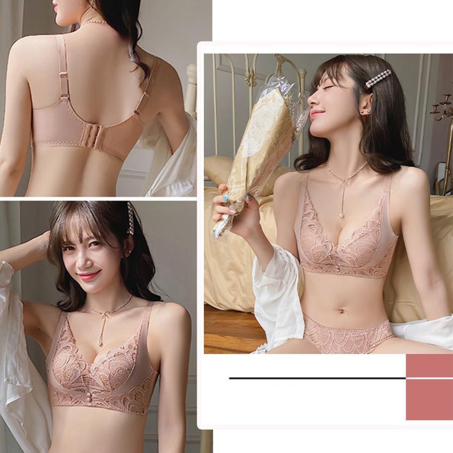 キャミソール | ブラショーツセット ノンワイヤー ブラジャーショーツセット ランジェリーセット バスト盛れるレース 美胸インナー セクシー