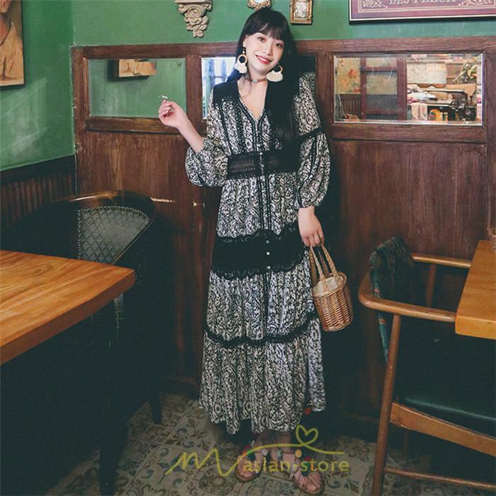 マキシ | マキシワンピース レディース ロングワンピース 大人 黒 Vネック 着痩せ フランス風 上品 高品質 きれいめ シフォン レース 人気 パーティー 二次会 夏秋新作