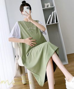 ワンピース | マタニティレディース 着痩せ 半袖 Aライン 大きいサイズ カジュアル 可愛い マタニティウェア 妊婦服 膝丈 産前産後 お出かけ 夏服