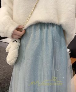 スカート | チュール秋冬 チュールフレアロングキラキラ ふんわり ウエストゴム レディース Aラインミモレ丈可愛 キレイめ ボトムス