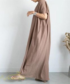 マキシ | ワンピース レディース 無地 シャツワンピース カジュアル 半袖 エレガント 体型カバー ゆったり マキシ丈 フリーサイズ 夏新作 お出かけ ロングワンピース