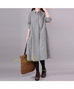 ミディアム | シャツワンピ 2WAY カーディガン 長袖 ロング 無地 体型カバー ワンピース アウター レディース チェック柄 通学通勤 お出かけ OL 春秋 20代/30代/40代/50代