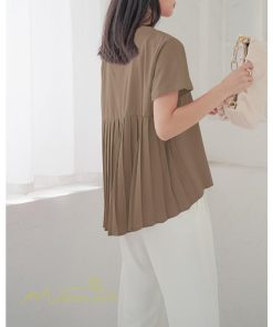 tシャツ・カットソー | Tシャツ レディース 春 夏 秋 Tシャツ 半袖 ブラウス かわいい プリーツTシャツ 無地 半袖 ゆったり 20代 きれいめ 40代 カットソー シンプル 韓国風 30代