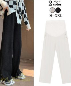 パンツ レギンス | パンツ マタニティウェア レディース マタニティパンツ ウエスト調整 着痩せ ゆったり ウエストゴム 裾口スリット ワイドパンツ 無地 秋 春 夏 きれいめ 上品