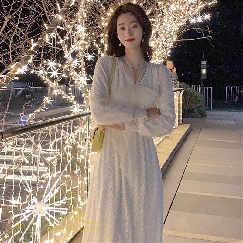 ミディアム | ワンピース レディース Aラインワンピース 着痩せ 上品 長袖ワンピース 春 秋 新作 スプリングワンピース 韓国風 20代 40代 お出かけ ゆったり 通学 30代 通勤