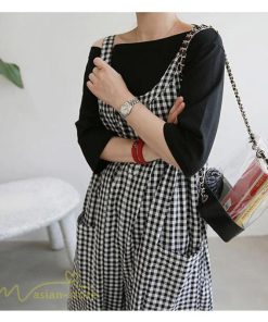 オーバーオール サロペット | オールインワン レディース ワイドパンツ ロング丈 トレンド チェック柄 ストライプ サロペット ボトムス 大きいサイズ 着痩せ オーバーオール 韓国風 日常感 夏