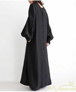 マキシ | 長袖ワンピース ロングワンピース シャツワンピース 羽織り レディース 2way パフスリーブ 大きいサイズ 秋物 送料無料 大人 ゆったり 50代60代 30代40代