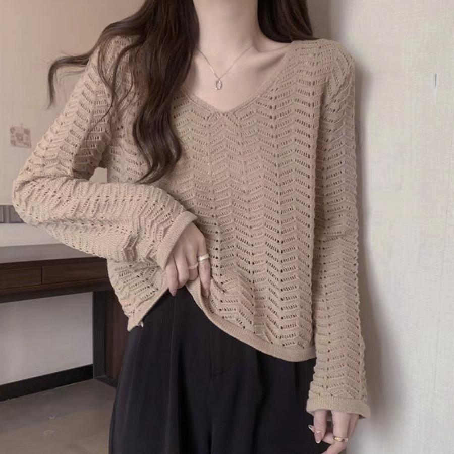 透かし編みトップス | 透かし編みニット メッシュニット 春秋冬