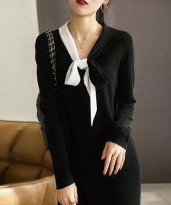 ワンピース | ニットVネック 秋冬ワンピ