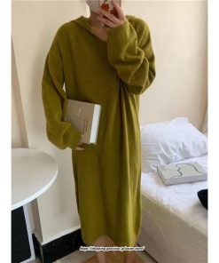 マキシ | ワンピース 秋 秋服 ニット レディース タートルネック 長袖 ニットワンピース ケーブル編み ゆったりタートル