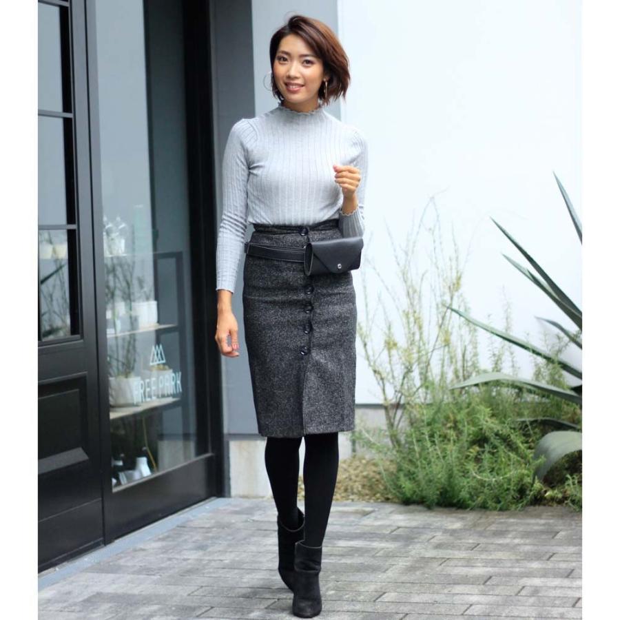 タイトスカート | ツイード スカート レディース 秋冬 ハイウエスト ひざ丈 ミモレ丈