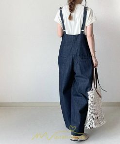 オーバーオール サロペット | サロペット レディース デニムサロペット デニムパンツ 大人 無地 ひも調整可 ワイドパンツ ストレート Denim デニム Vネック カワイイ ノースリーブ 通学通勤