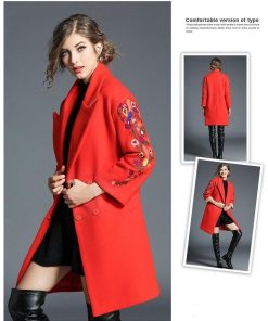 チェスターコート | コート レディースコート アウター ロング丈 刺繍 ロングコート 花柄 ゆったり 大人 上品 オフィス 通勤 長袖 お洒落 大きいサイズ