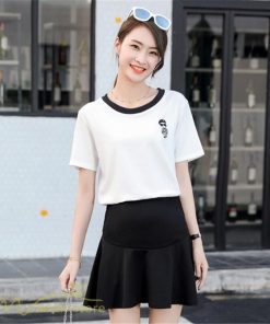 スカート | マタニティ レディース 着痩せ 無地 カジュアル ミニマタニティウェア 着痩せ 夏服 日常感 マタニティショート丈 フレア サマー