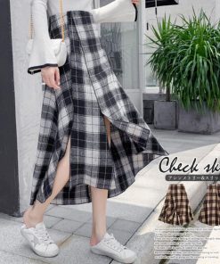 フレアスカート | チェック柄スカート韓国フレアスカート