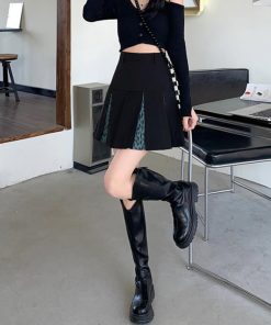 ミニスカート | ボックスプリーツスカート美脚ミニスカート