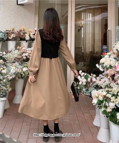 マキシ | ワンピース レディース おしゃれ ロングワンピ 40代 50代 膝丈ワンピース 秋服 大人可愛い 韓国風 着痩せ 通勤