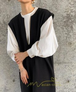 マキシ | ワンピース ジャンパースカート ジャンスカ 深Vネック ロングワンピース Vネック スリット入りロングワンピース ノースリーブ オフィス 大人 30代40代