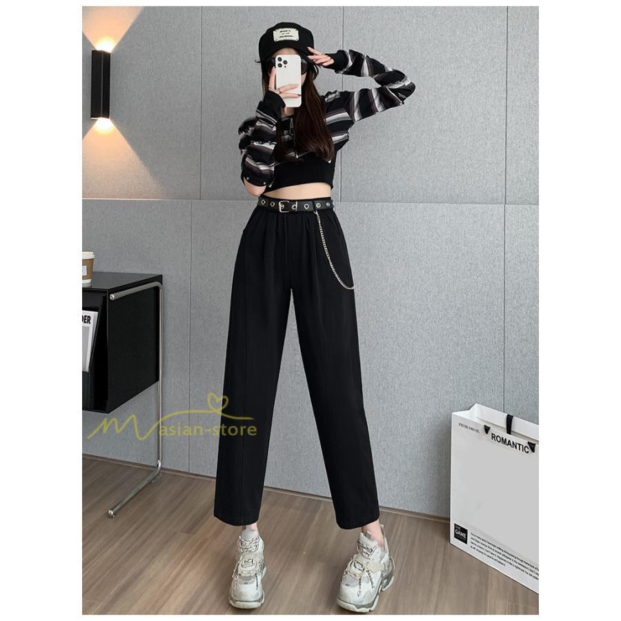 ワイドパンツ | レディース ロング丈 ストリート風 ロングパンツ シンプル 秋冬コーデ 体型カバー ウエストゴム お出かけ ポケット ハイウエスト ゆったり