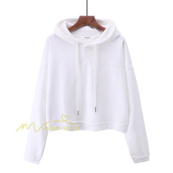 パーカー | 秋新作 長袖フード付き 秋冬 コーデ 薄手 ショート丈 6色 刺繍 シンプル 人気 おしゃれ スウェット プルオーバー 上品 トレーナー 秋物