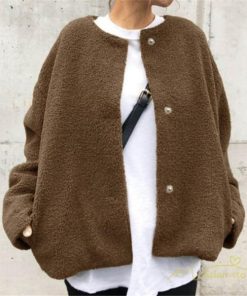 コート・ジャケット | ノーカラーコート レディース 秋冬 ショート丈 長袖 アウター ファーコート 羽織り ゆったりシルエット 無地 トップス 秋アウター 可愛い 秋コート ラムコート